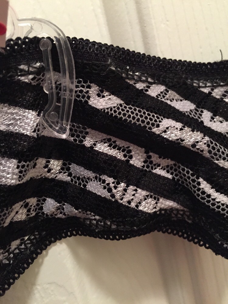 Black Zebra Stripes Sides Thong Tanga Panties Size 2X-3X-4X Sexy Silky Body Lace