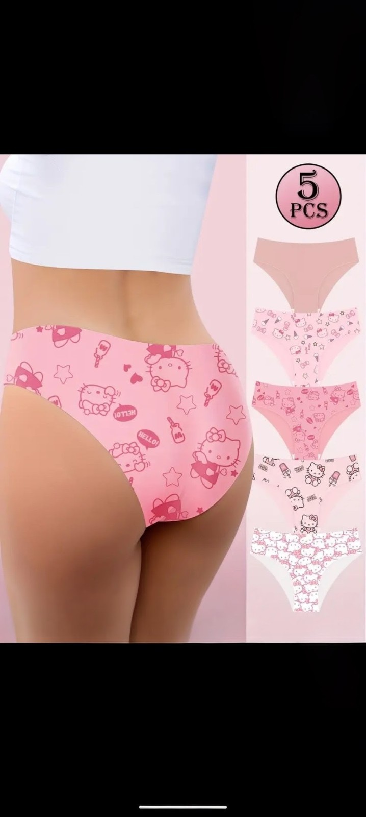 Hello Kitty Set of 5 Low Rise Panties Size M Same Day n Free Shipping New 01187