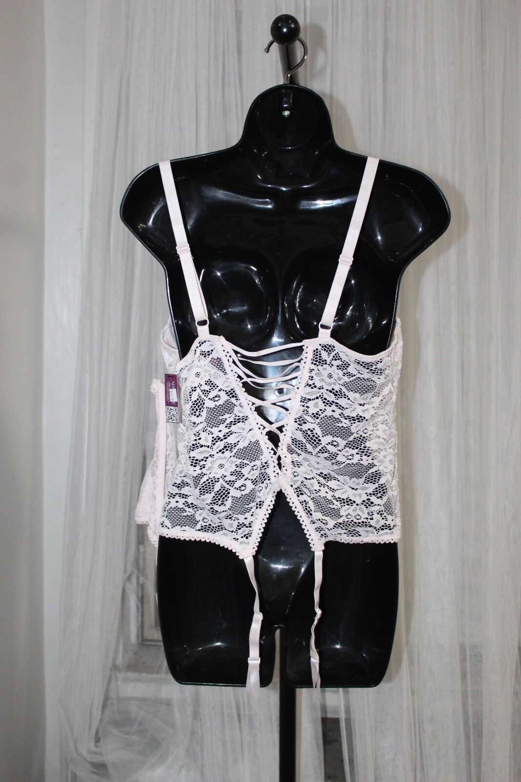 Adore Me Lace One Piece Balconette with Thong Panty. Sz. 1X