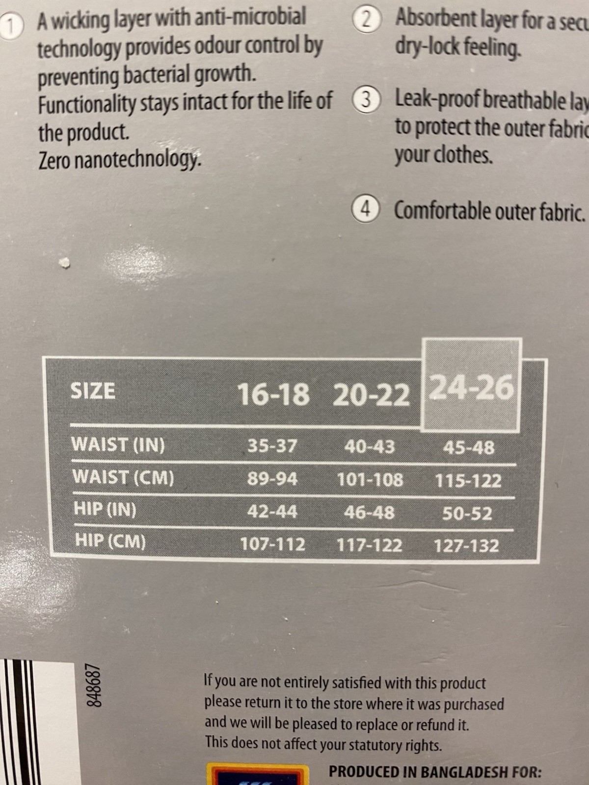 3 Pair Pack Period Pants Sz 24/26 Black from SERRA @ Aldi High Waisted New Box