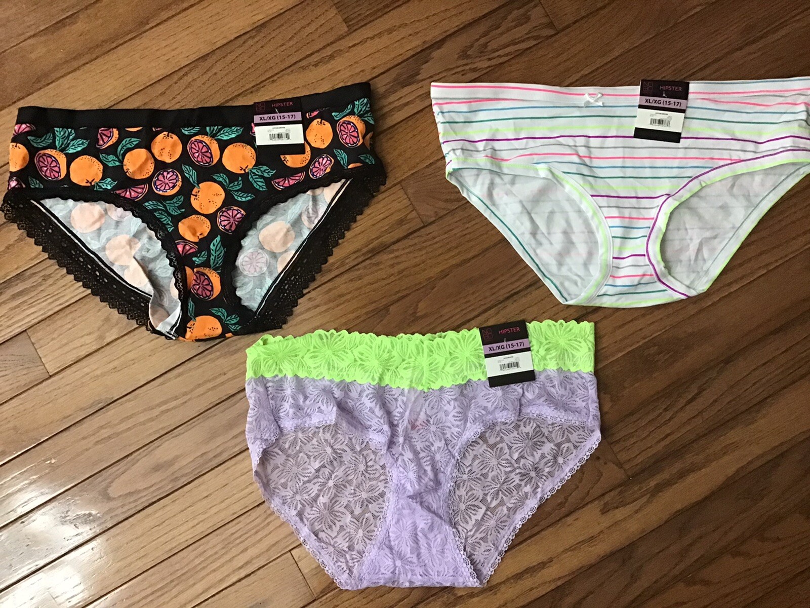 NWT NOBO No Boundaries Hipster Panties Size XL (LOT OF 3 Hipsters) (C27-3)