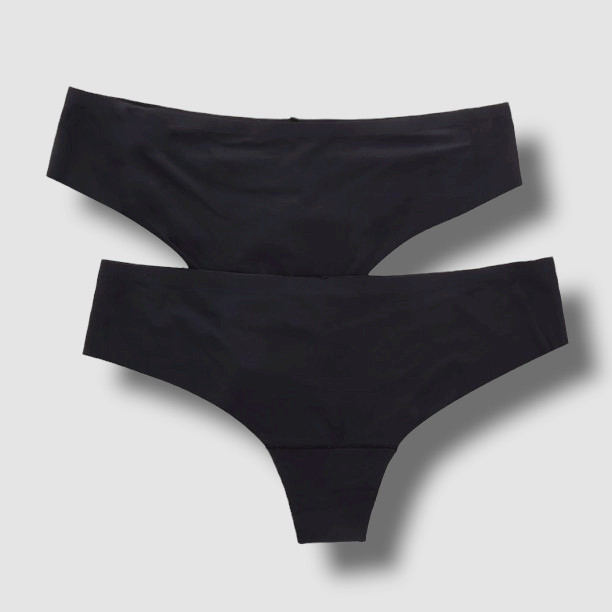 $50 Magic Bodyfashion Women Black 2-Pack Dream Invisible Thong Panty Underwear M