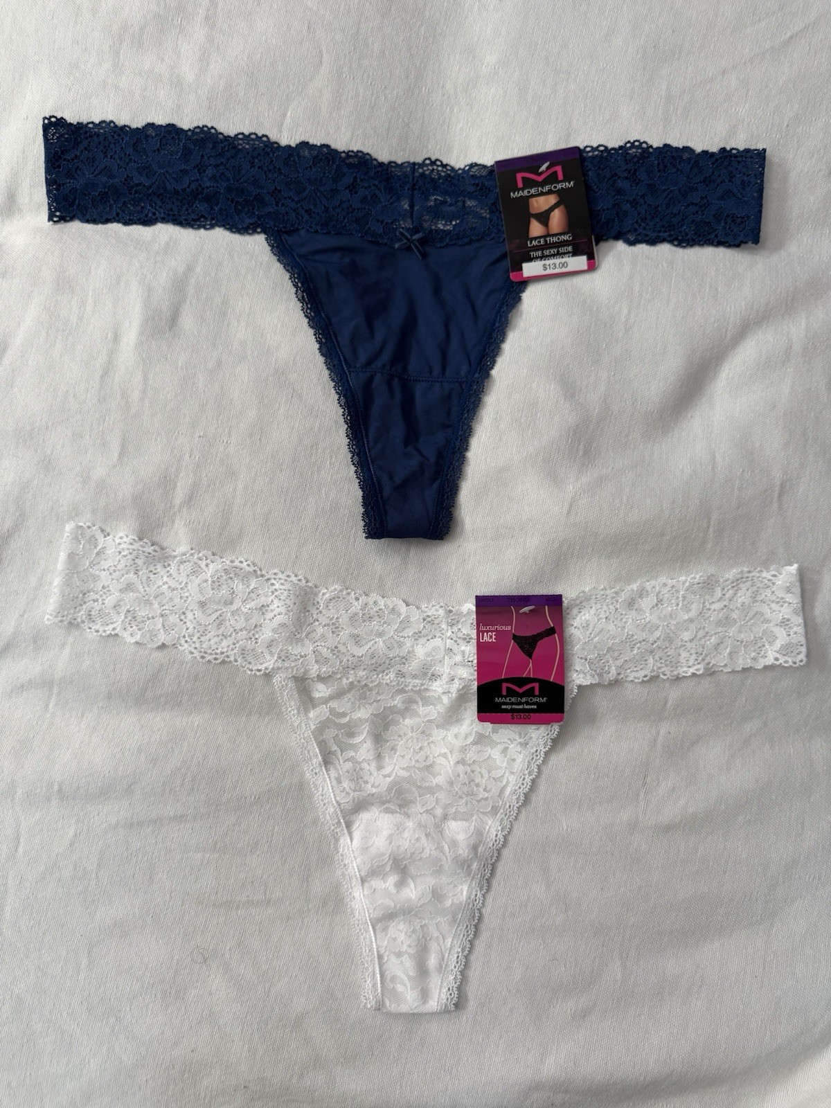 NEW Maidenform Luxurious Lace Thong Women’s 2XLARGE 9 MultiColor DMESLT 2 Pair