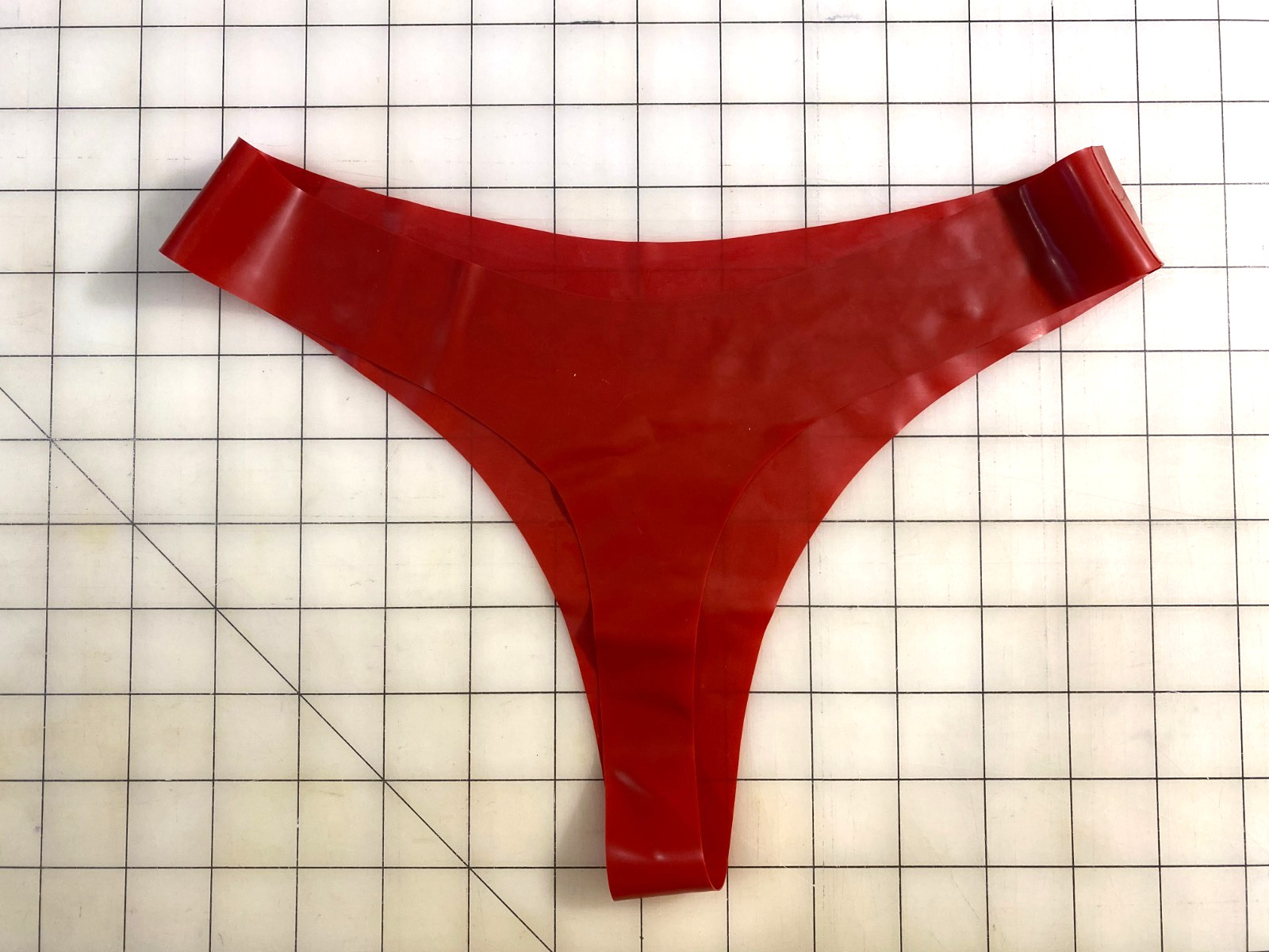 Red Latex Panties Thongs Handmade U.S. Designer Sz Medium
