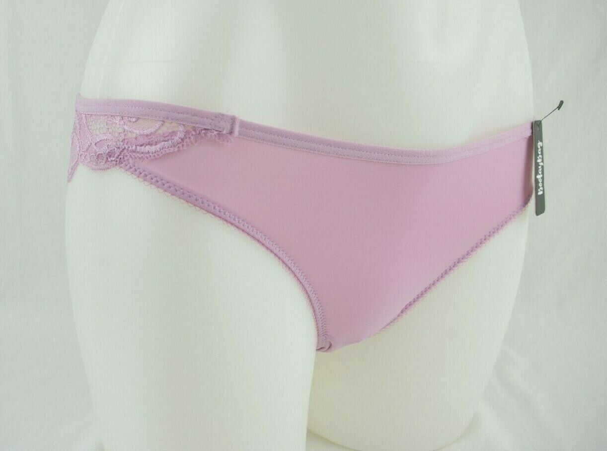 BootayBag Lilac Floral Lace Back Nylon Blend Bikini Panties Women’s Sz Small NWT