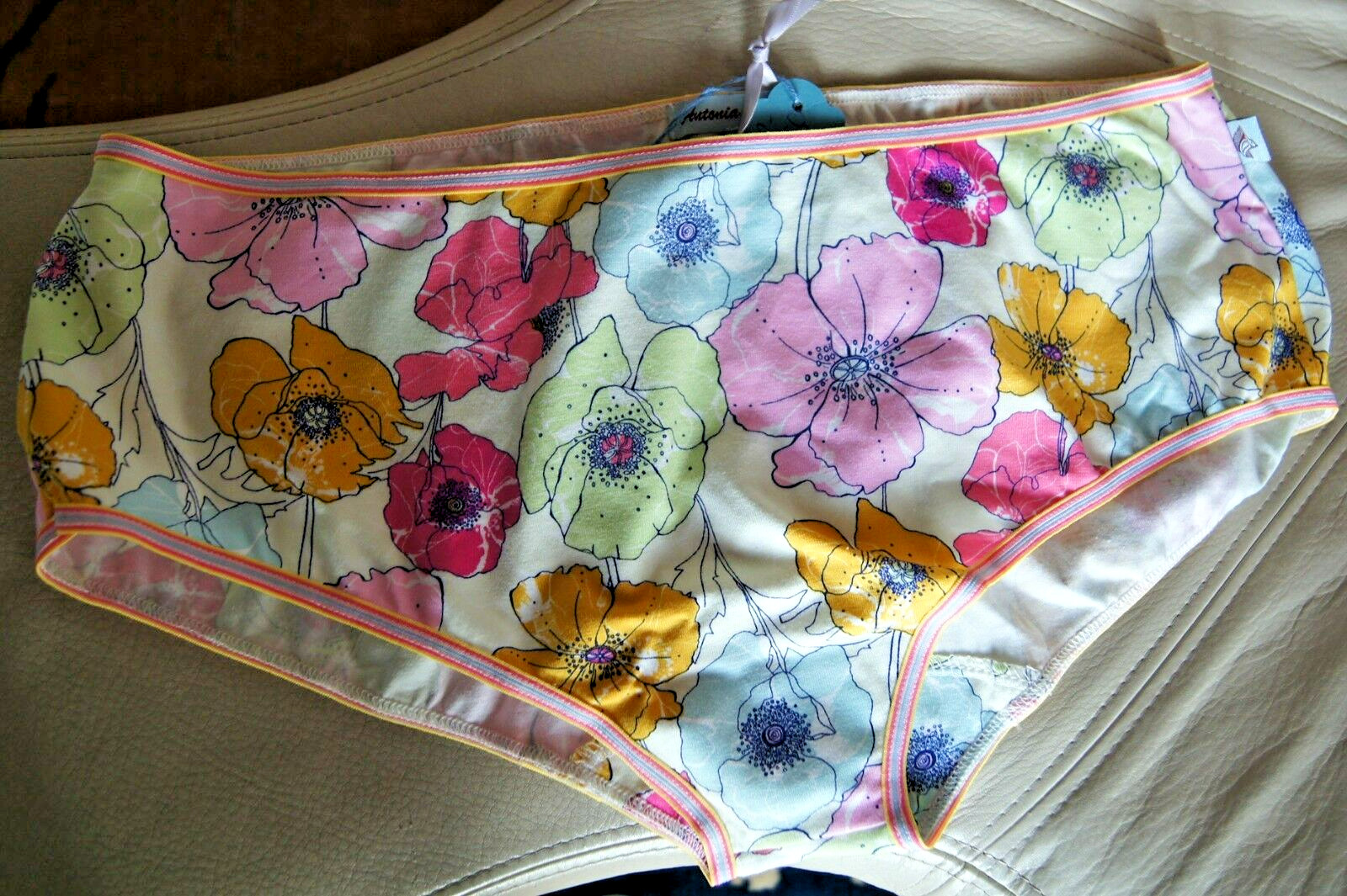 Antonia Ghazlan Pink/Blue/Green/Yellow Floral Printed Cotton Briefs
