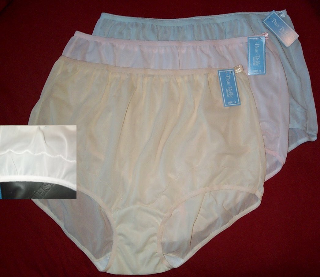 3 Pair Dixie Belle Assorted Nylon Size 11 Scalloped Leg Panty Style 719 Velrose