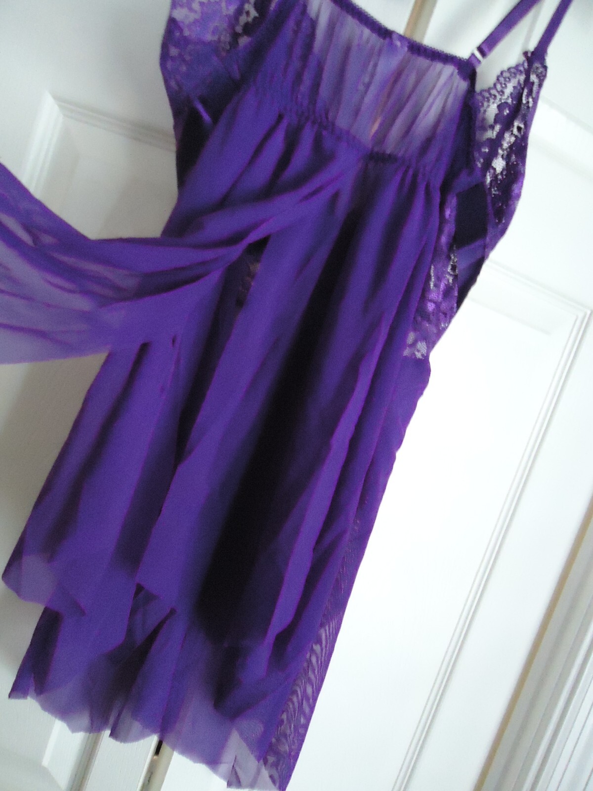 Woman Size Queen (18) Purple Lingerie w/ Thong Panties-NEW