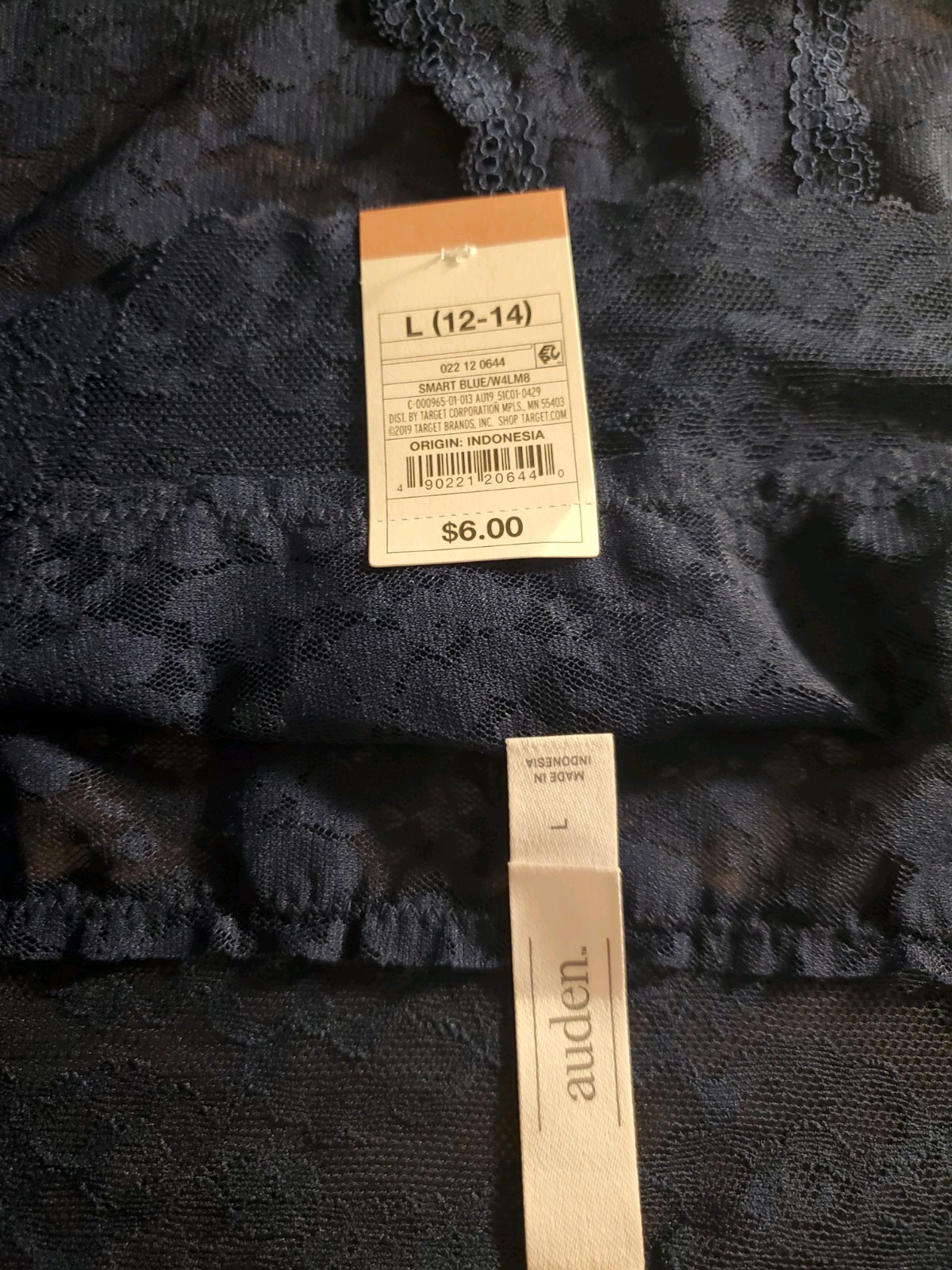 5 Pairs AUDEN navy Smart Blue Lace Hipster Panties Large (12-14) New Lot Sexy