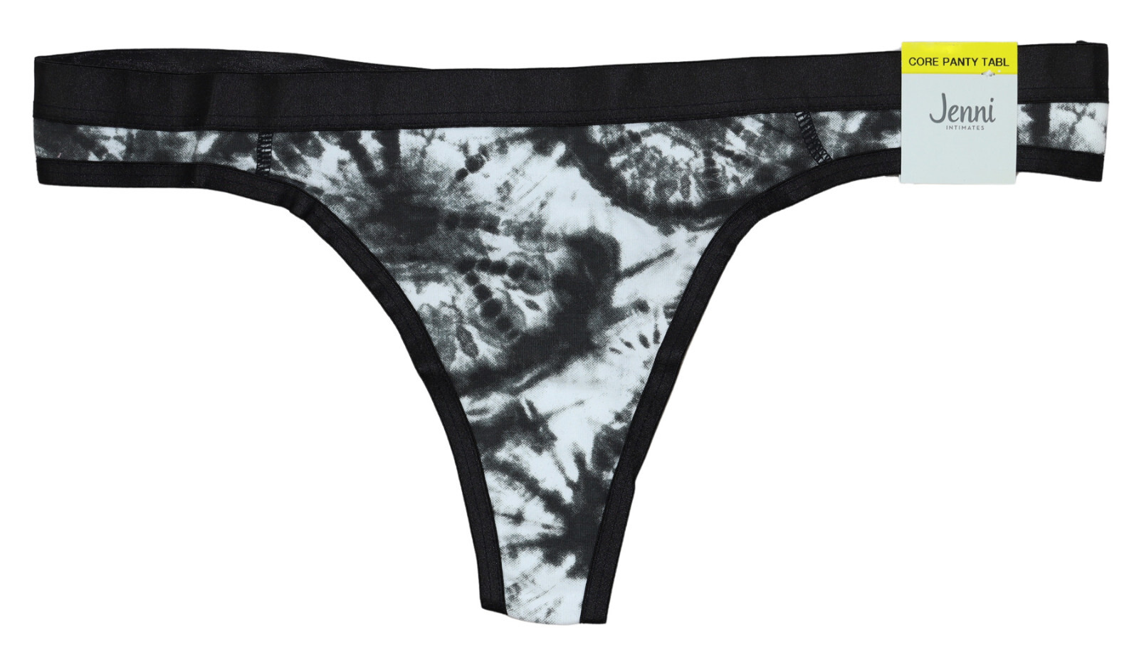 Jenni by Jennifer Moore Satin Edge Tie Dye Thong Women’s Underwear NWT Black