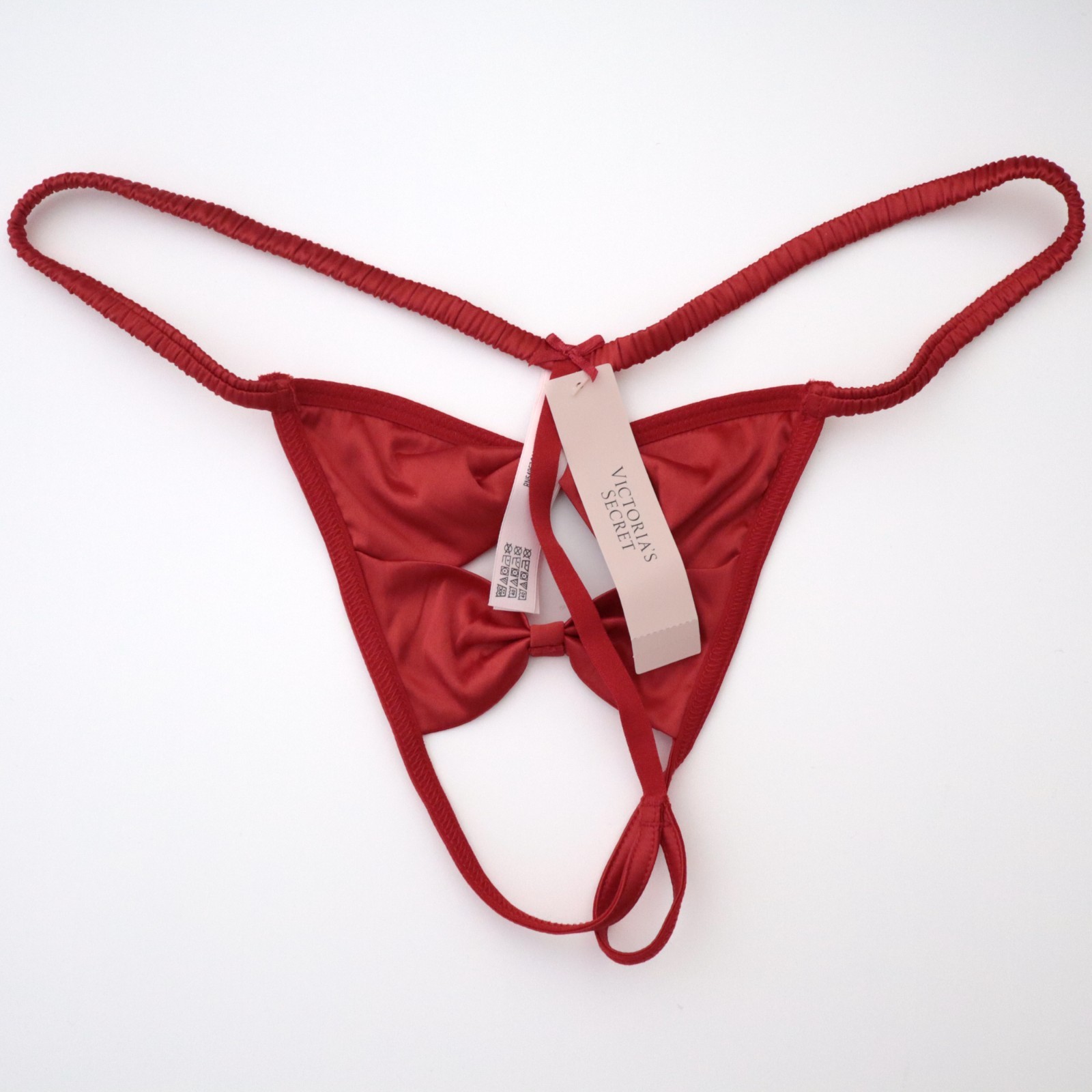 Victoria’s Secret Dream Angels Satin Bow Open Bottom V-String Thong Panty S M L