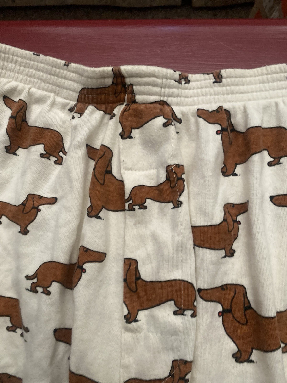 Gotkeys Dachshund Dog Print Pajama Boxer Shorts Cotton Blend Womens Large