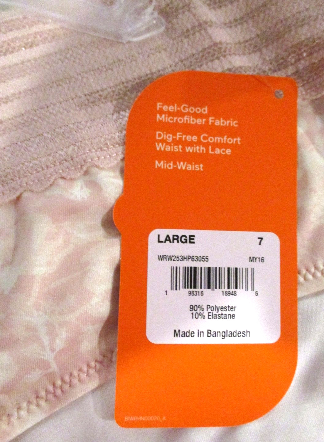 Warners Lace hipster microfiber panties 3 pair size 7/L