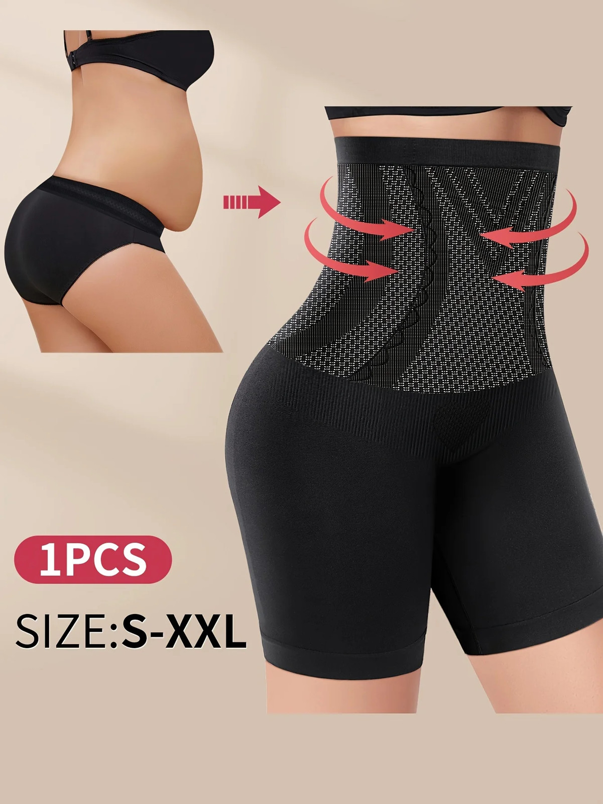 High Waist Seamless Panties Tummy Control Women Soft L XL XXL 1 Piece