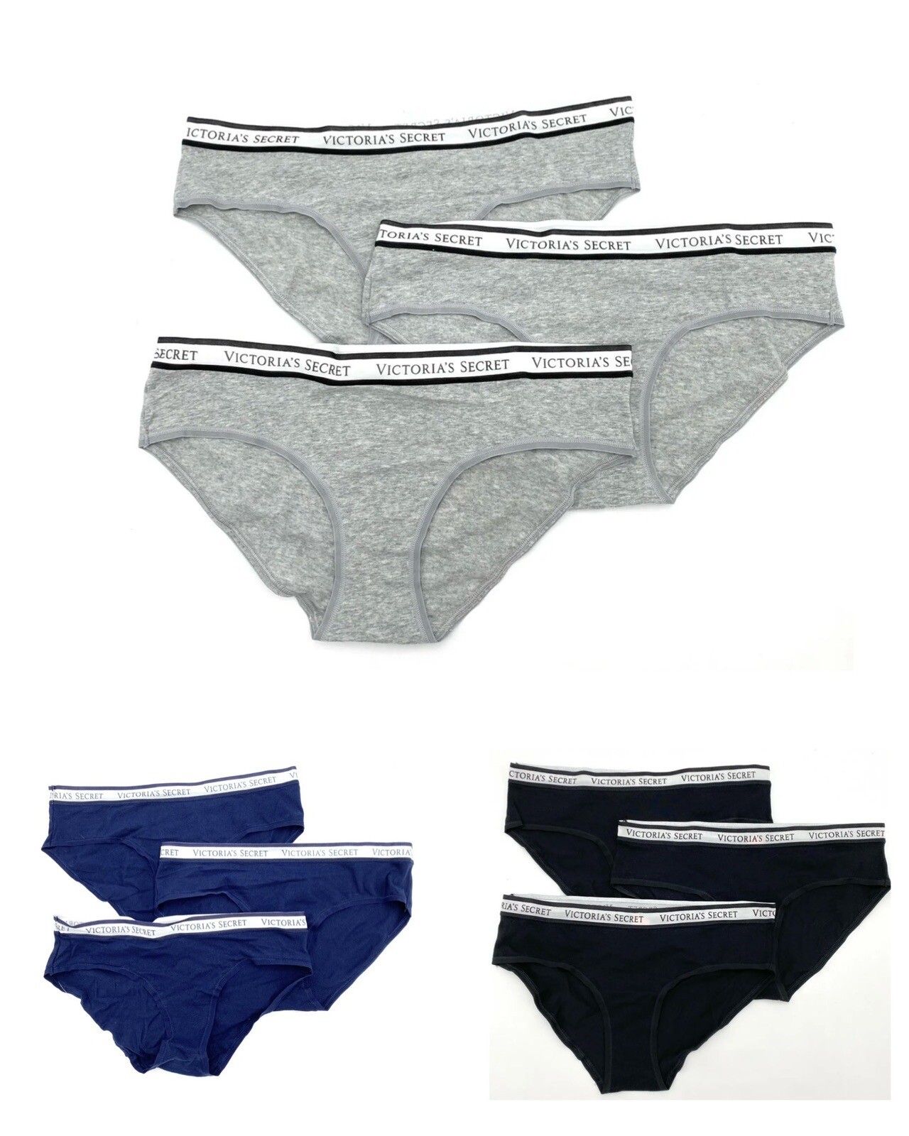 Victoria’s Secret Panties Classic Logo Band Hiphugger Lot of 2/3 Hipsters S,M,L