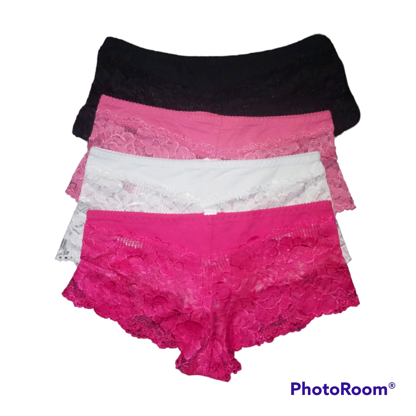 4 Pack of Women’s Underwear Regular & Plus Size Lace Boyshort Panties cheeky