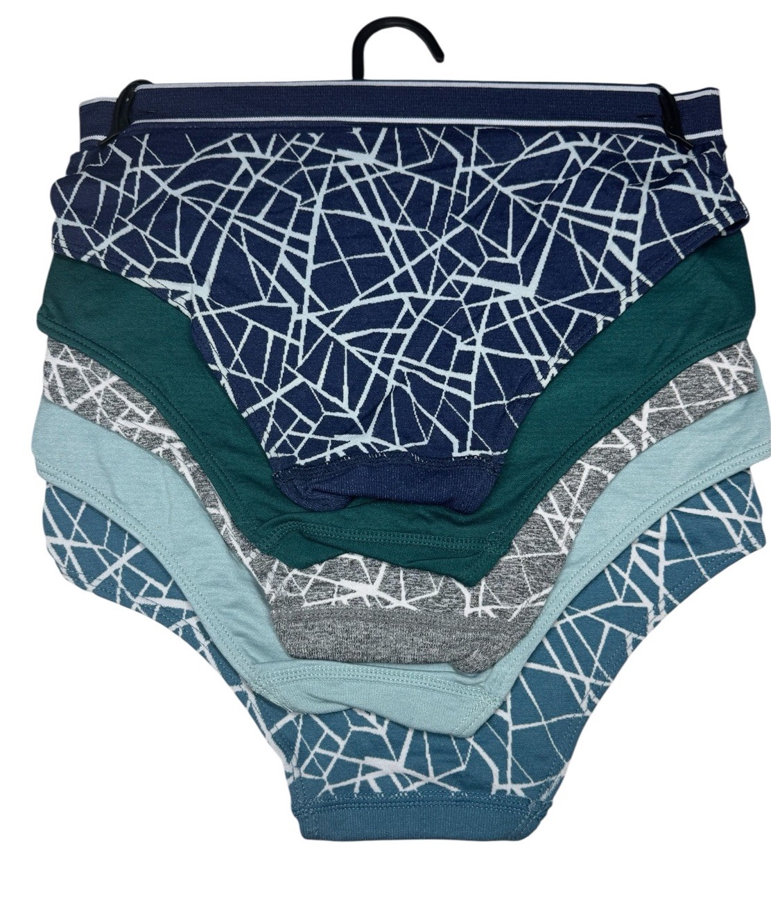 SPYDER Womens 5 Pack Blue Gray Green Hipster Panty Nylon Polyester Blend Size XL