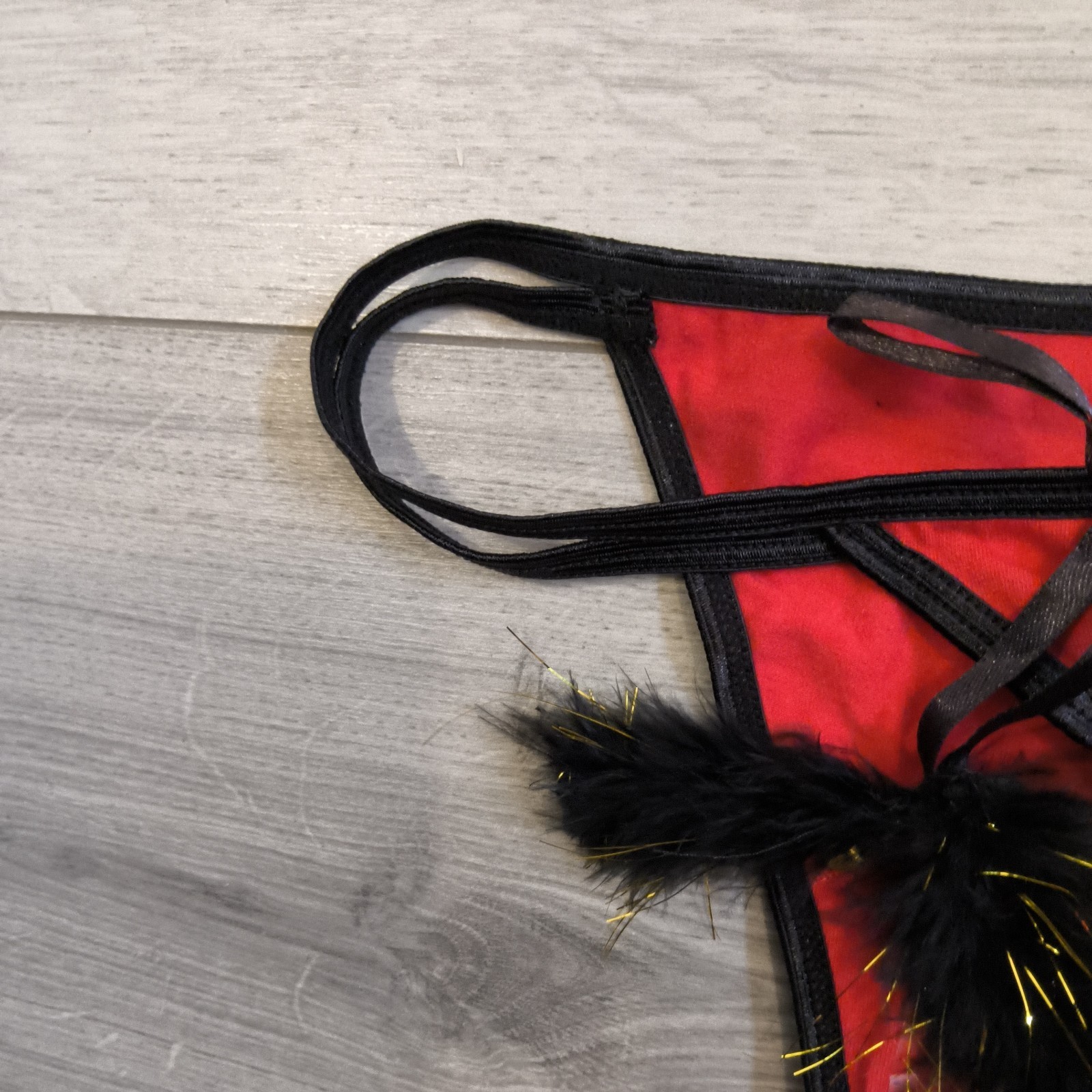 BNWT Vintage Ann Summers Red Jingle My Bells Christmas Thong Size 4-6