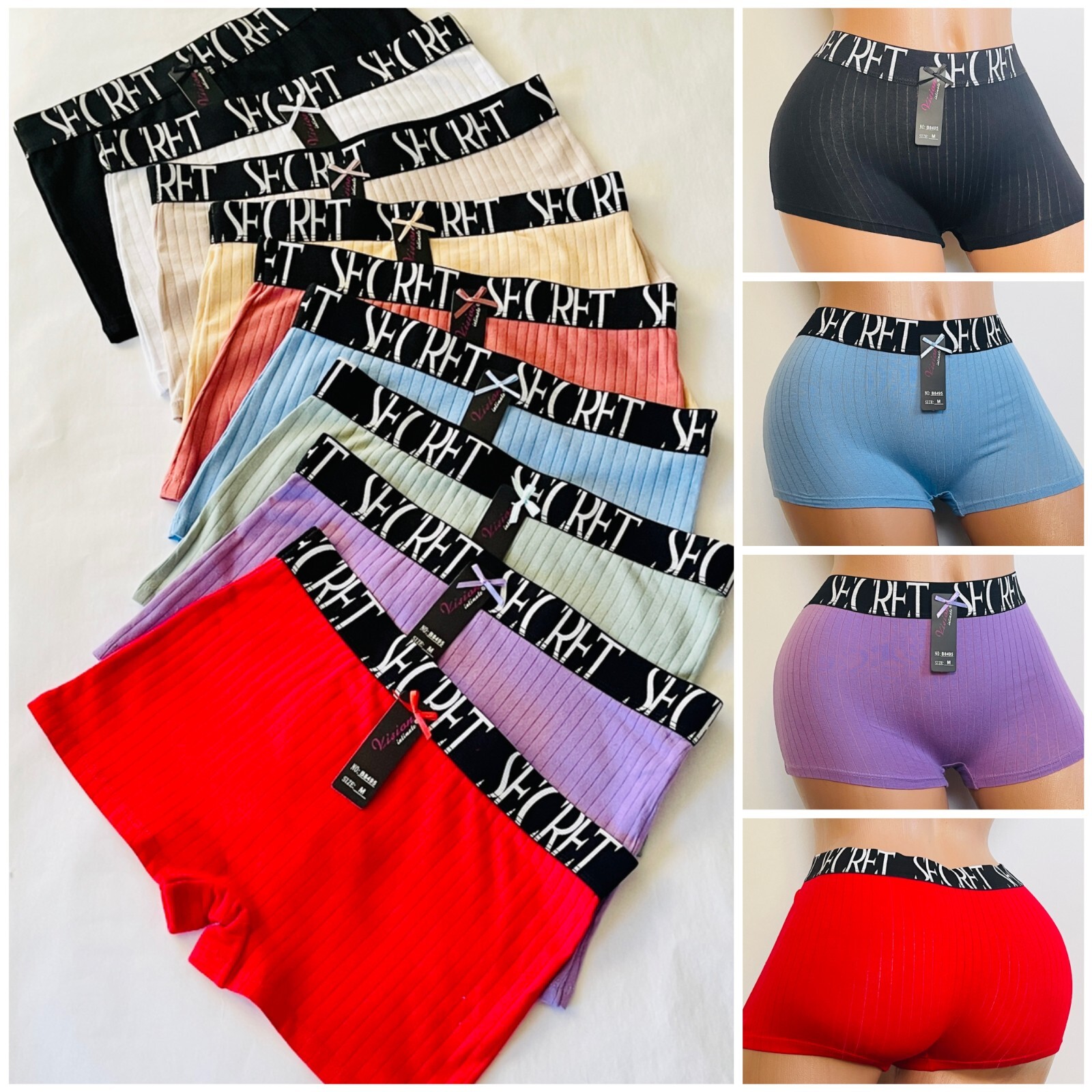 6-12 Boxer Briefs Sexy Women’s Underwear Panties Boyshorts Short Shortie 8495