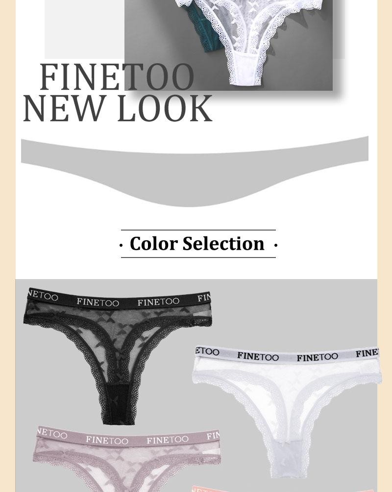 3Pcs Bragas De Encaje Ropa Interior Tanga Sexy Lencería Transparente Para Mujer.