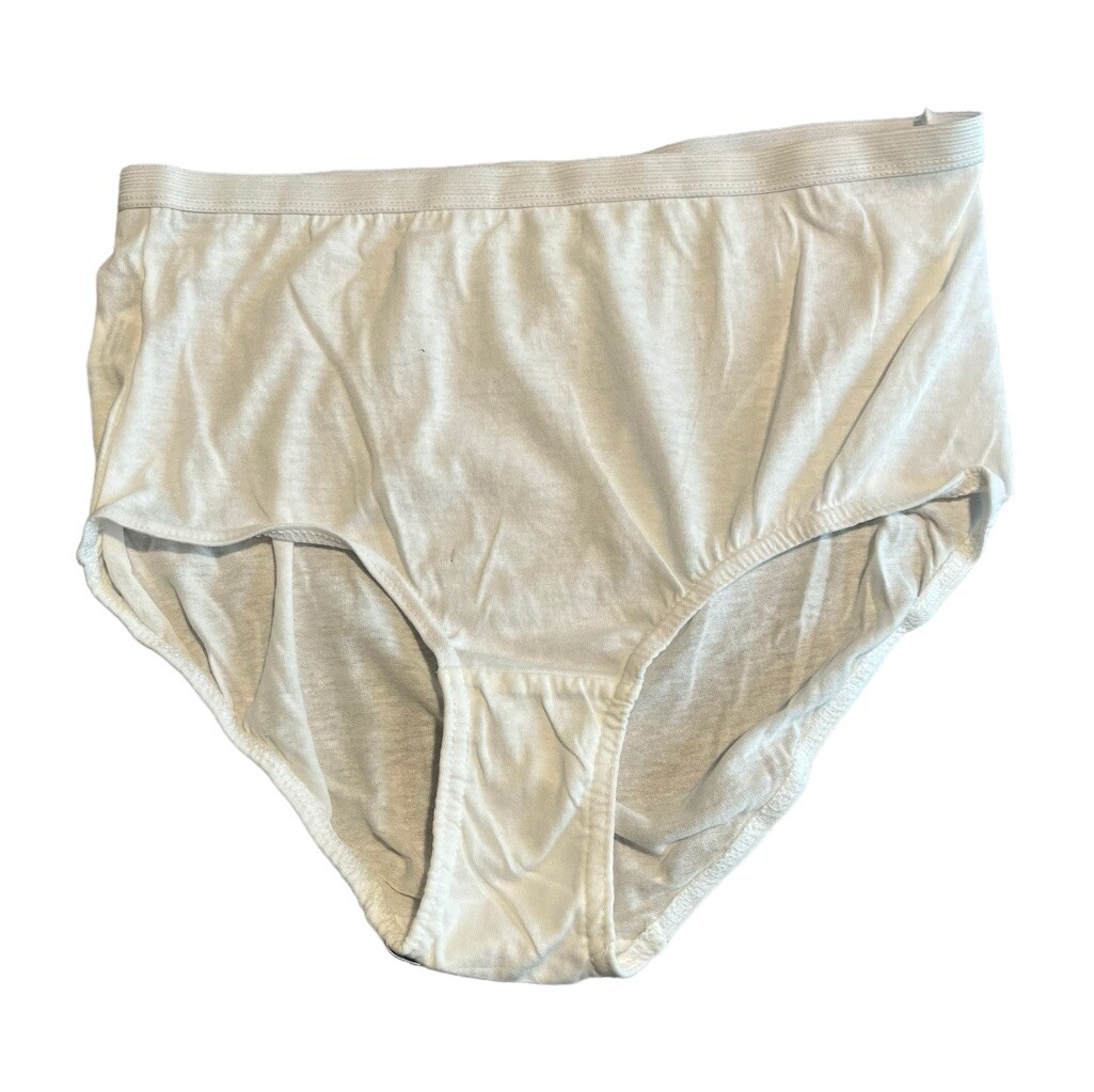 Mighty Hugs Panties Underwear 12 Pack Womens Size 9 White Cotton Briefs NEW