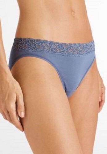 Hanro MOMENTS 71481 Caribbean Blue Cotton Knit Hi-Cut Brief – L