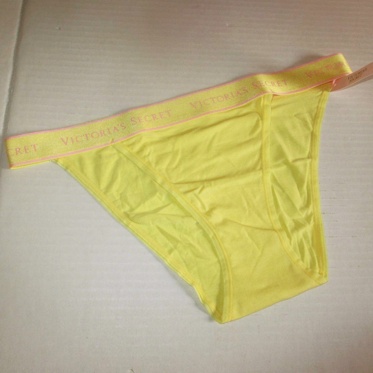 Victoria’s Secret Cotton Tanga Panty M L XL XXL Logo Waist Yellow String Biikini