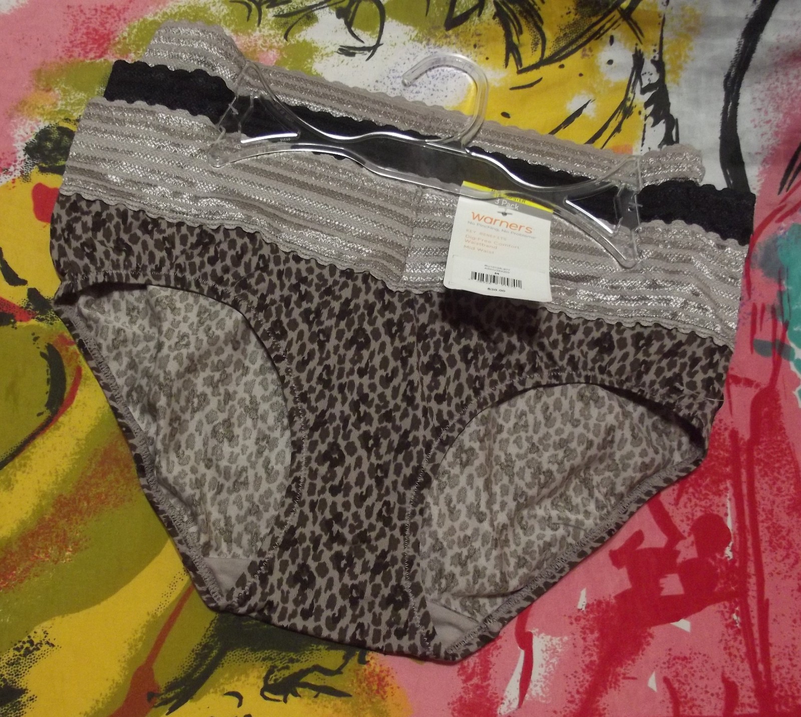 3 WARNERS RU1013R 977 NO PINCHING NO PROBLEMS LACE WAIST HIPSTER PANTIES M/6