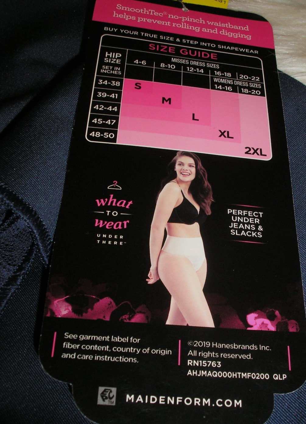 Panties Lingerie Maidenform Cool Comfort Firm Shaping No Pinch Pink Thong, XL