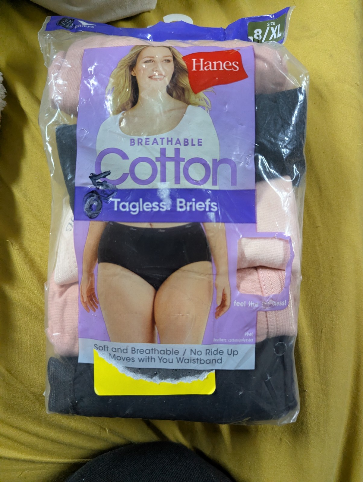 hanes tagless womens briefs pkg 5size 8/xl new