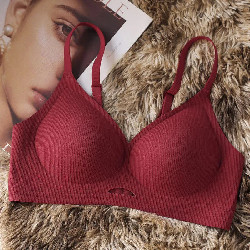 Seamless Push Up Sports Bra Women Wireless Breathable Hollow Bralette
