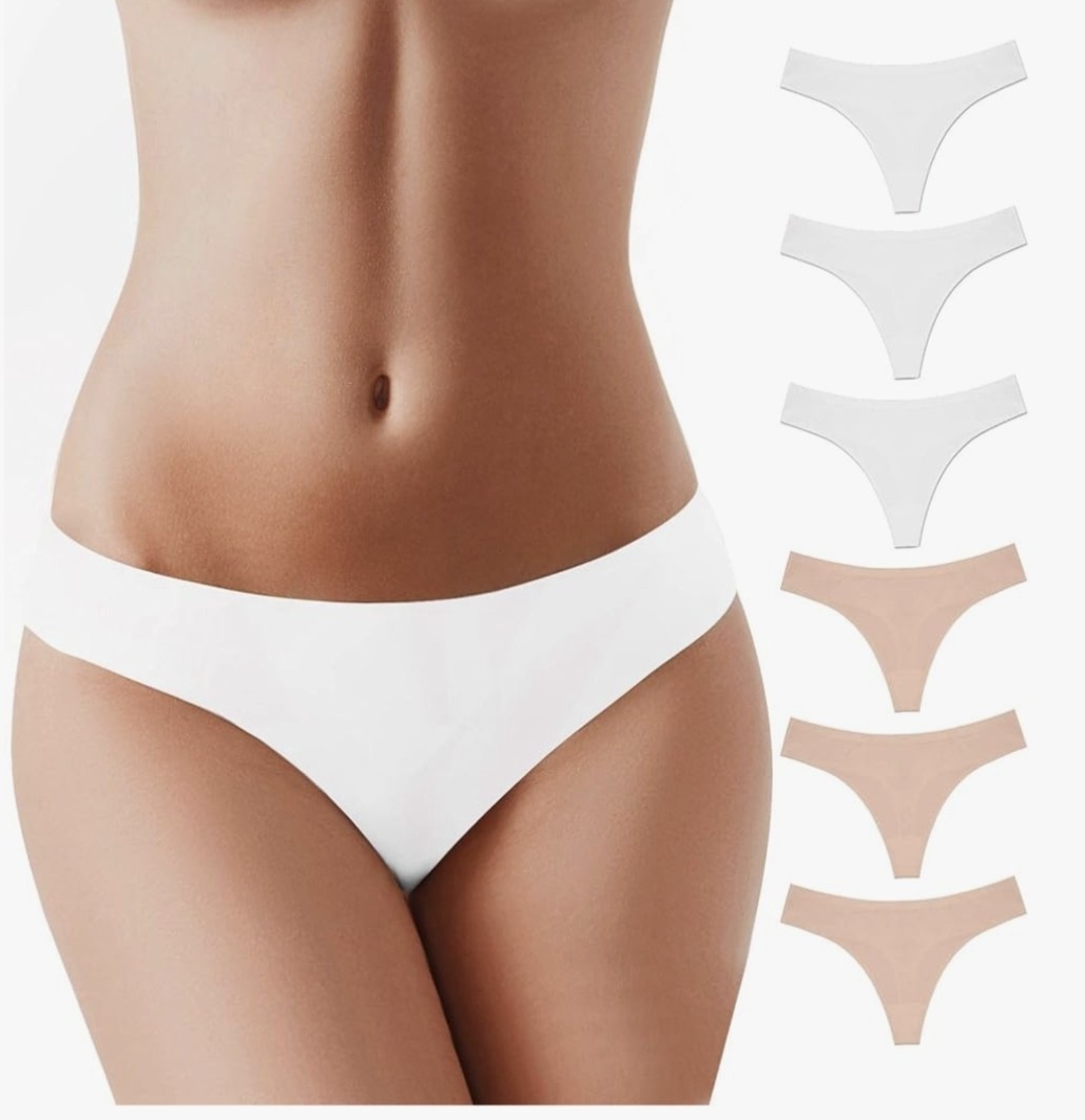6pc BUBBLELIME Women’s Thongs Panties Low Rise No Show Breathable Underwear XL