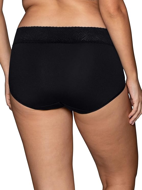 3 Pack Vanity Fair Women’s Effortless Brief Panties 13476 Black 6-10