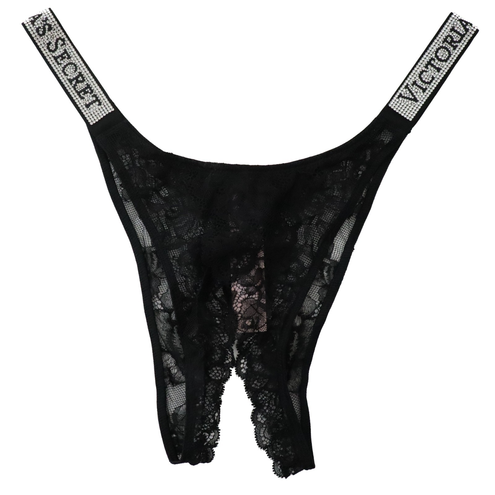 Victoria’s Secret Very Sexy Lace Shine Strap Open Bottom Brazilian Panty S M L