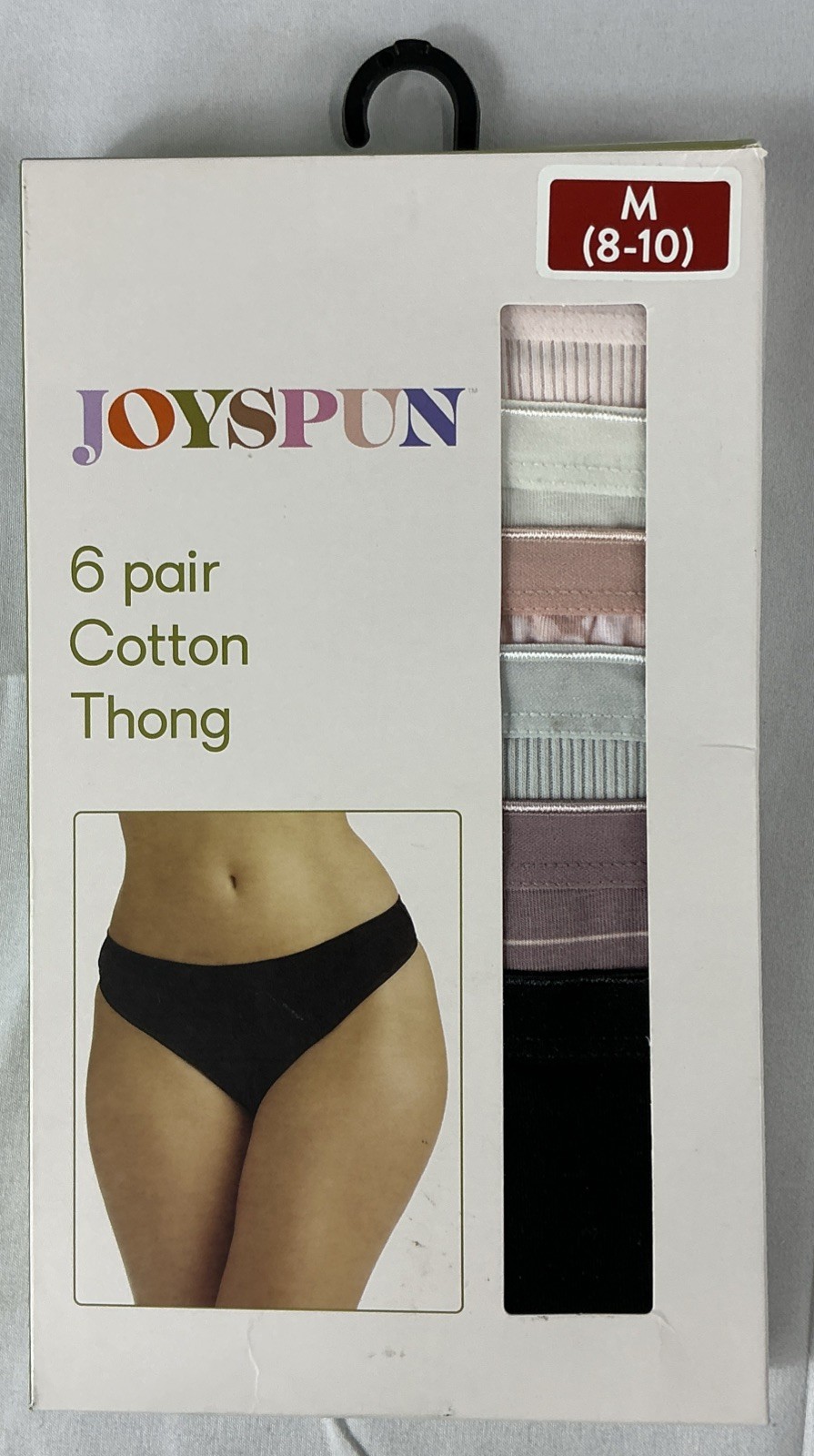 Joyspun Women’s 6 Pair Cotton Thong M (8-10) New In Box