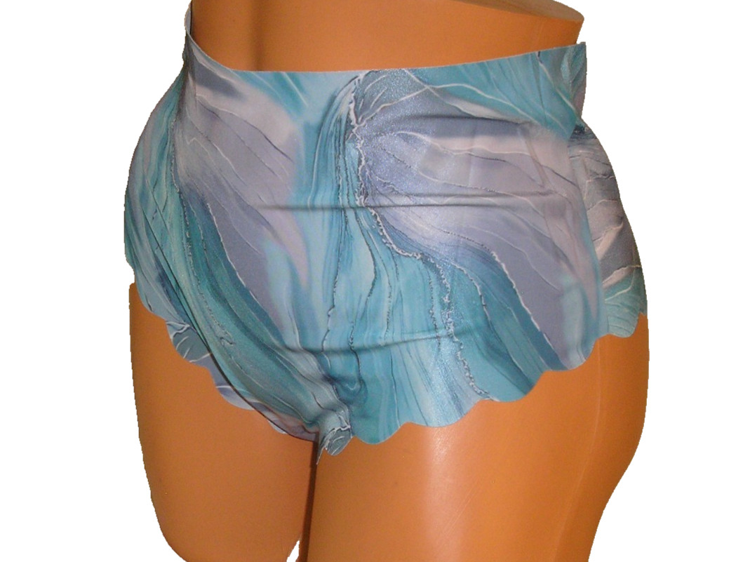 Panties Lingerie Blues & Grays Color Print Thong XXL Adult Gift