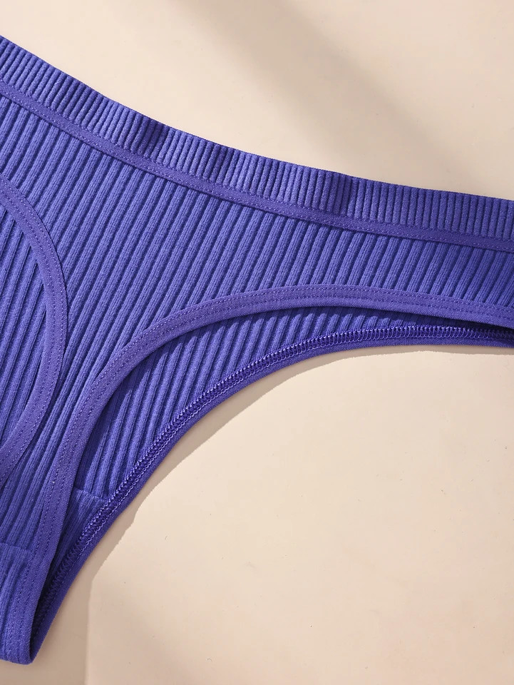 Low Rise Cotton G String Panties Women’s Solid Soft Stretch Comfort Fit 7 Pcs