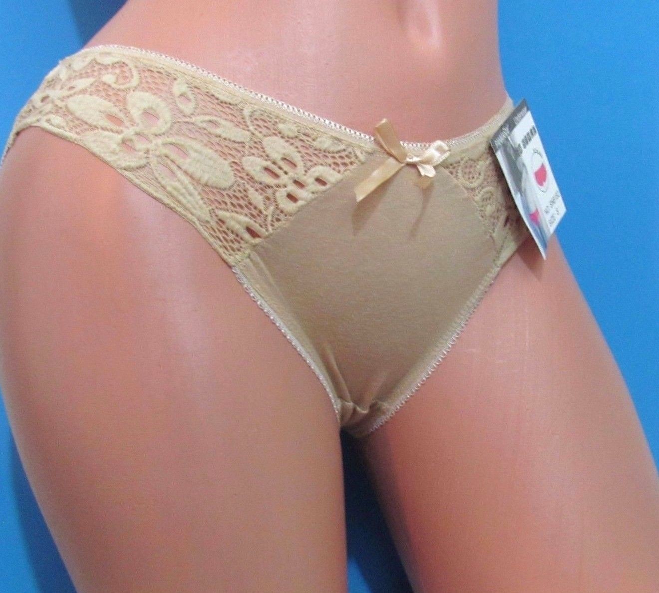 B10 Pink Blue White Black Salmon Beige Cotton lacy sissy bikini panties S L
