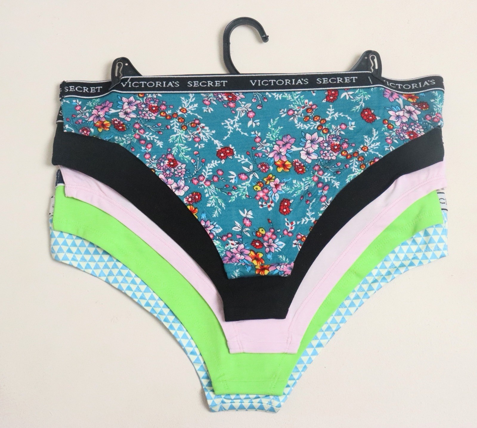 Victoria’s Secret M Multicolor Bikini Panties 5 Pack Floral Geometric Solid