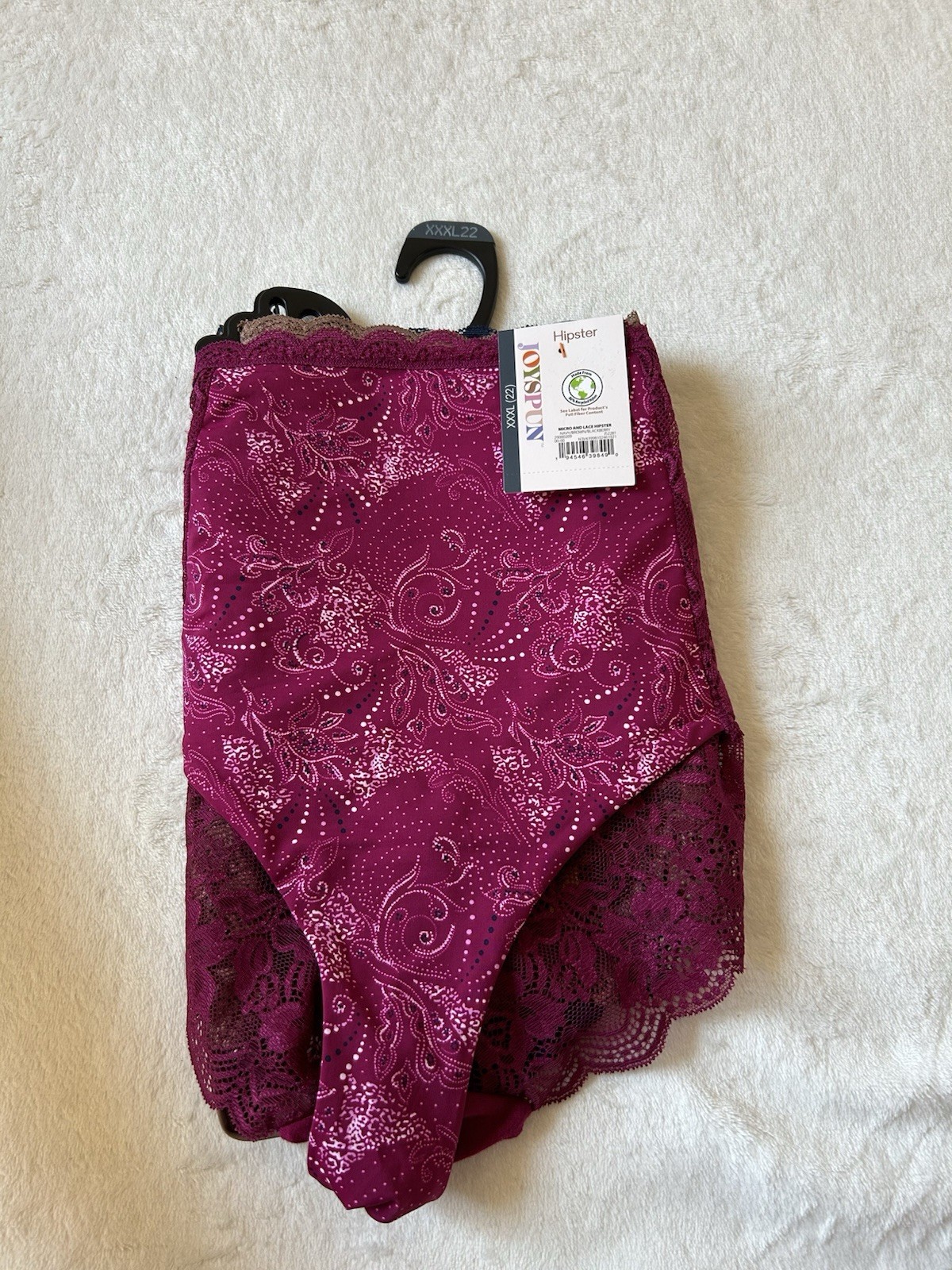 Joyspun Womens Assorted Microfiber & Lace Hipster Panties 3-Pack Sz XXXL (22)NWT