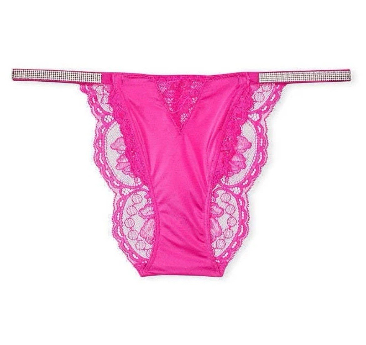 New Victoria Secret Panty (L) Very Sexy Strap Lace Cheeky Valentine Lingerie NWT