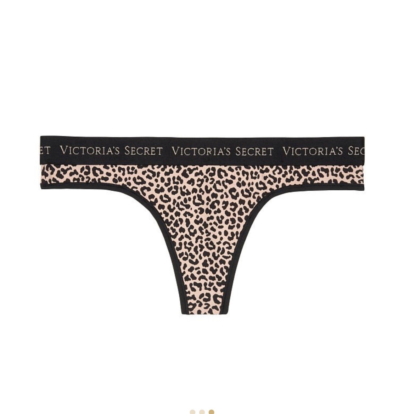 VICTORIA’S SECRET Logo Cotton Thong Panty S Size New With Tags Leopard