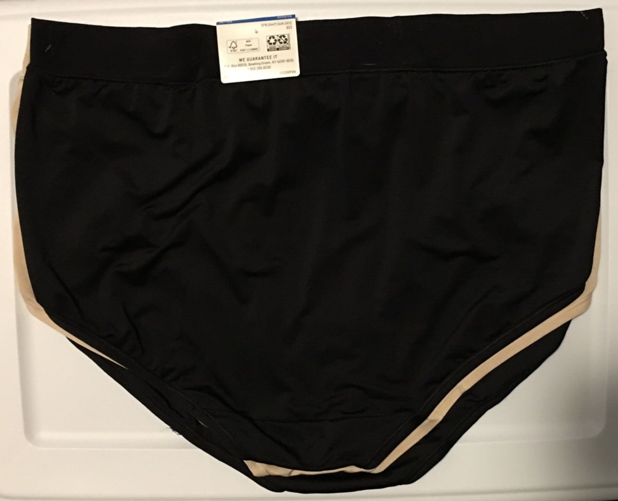 Vanity Fair Black-Black-Beige Microfiber 5XL/12 Radiant 3 PR Brief Panties Soft