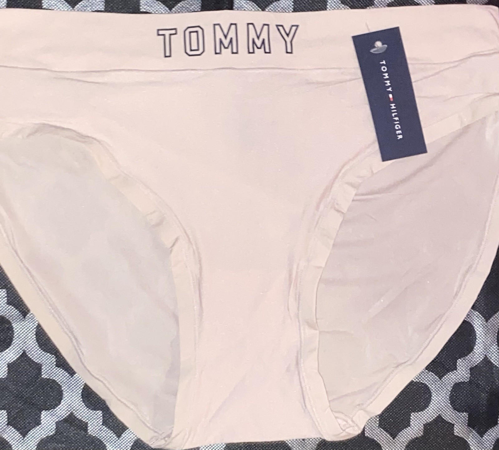 Tommy Hilfiger Womens THIN Underwear/Panties- Black and Tan/Beige/Size Large.