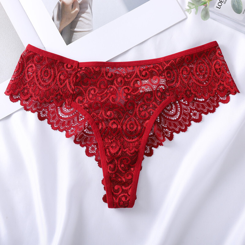 5 Pack Lot Sexy Womens See Through Lace Panties Thongs Underwear Sissy Lingeries