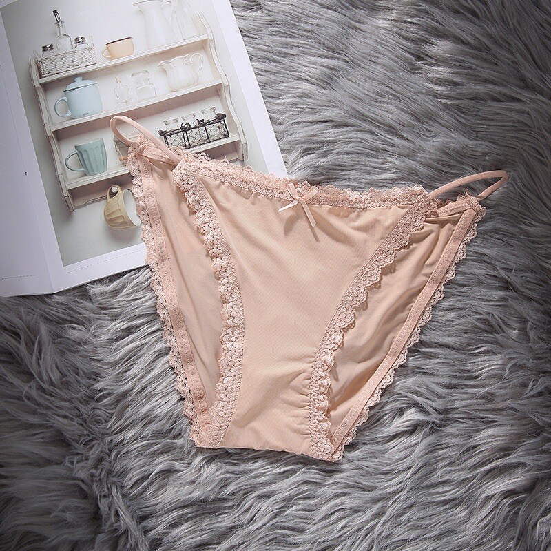 5pcs Contrast Lace Panties, XL Low Waist Stretchy Lingerie, Women’s