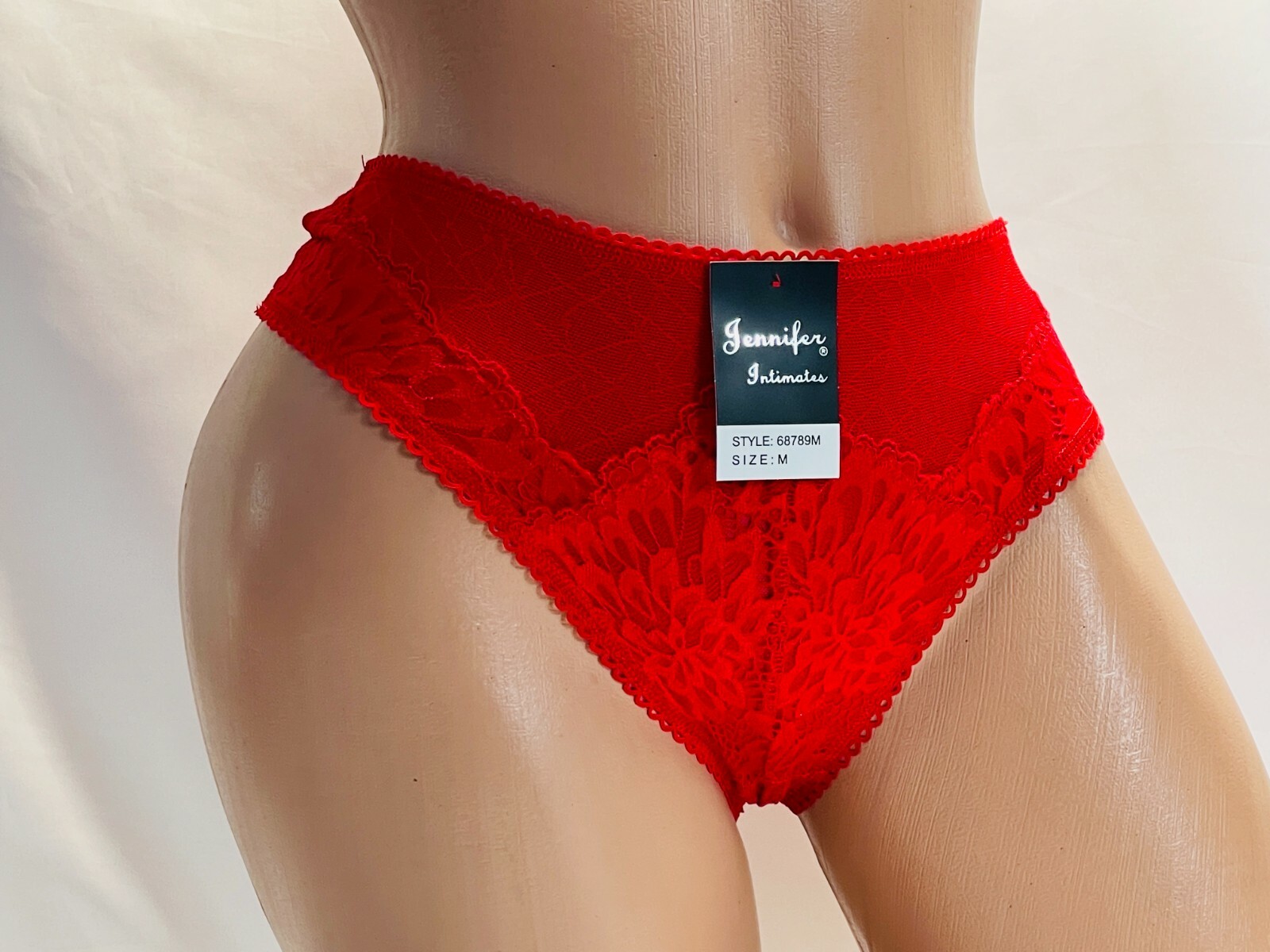 6-12 Bikini Hispter Boykini Lace Straps Panties Undies CHEEKY HI-CUT 68789 S-XL