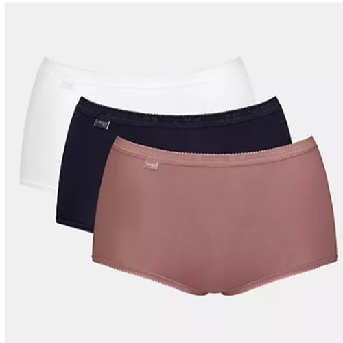 Sloggi Basic+ Maxi Brief 3 Pack Knickers White Black Coco Pack New Size 20