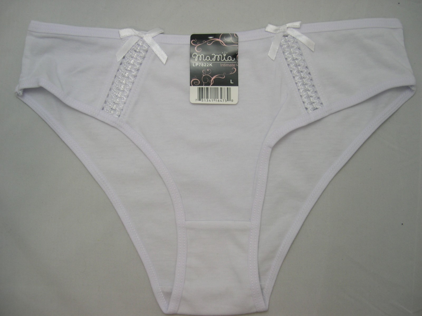 Personalized Bikini Panties Poly + Cotton Large Lg Red White Black Blue o Yellow