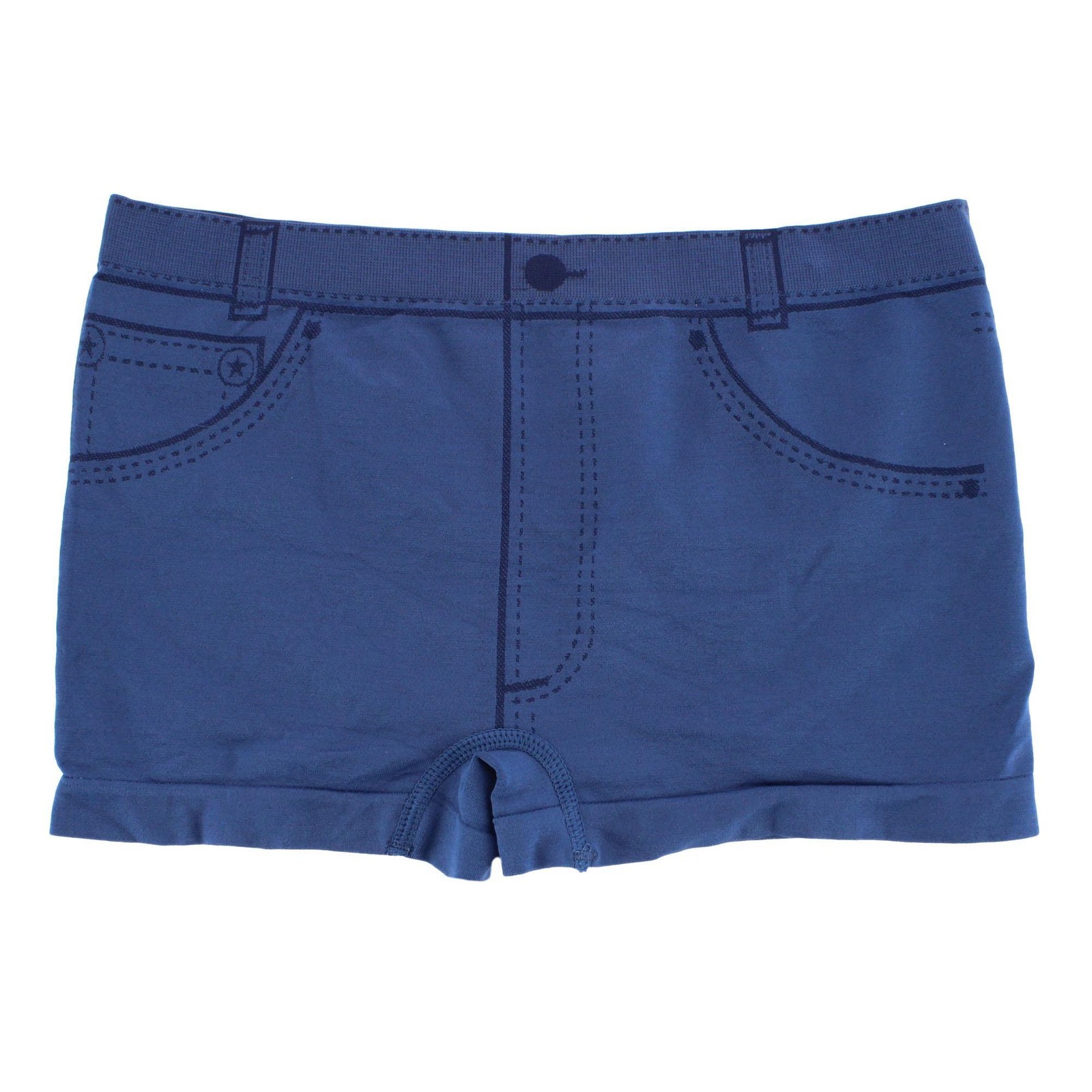 Sofra Women’s Seamless Mock Denim Print Boyshort Panties (12 Pack)